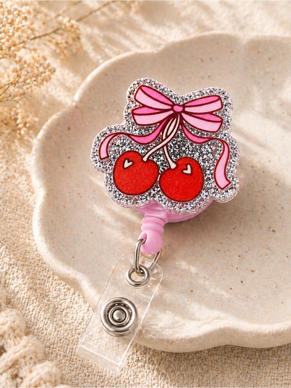 Cherry 🍒 Bow Badge Reel